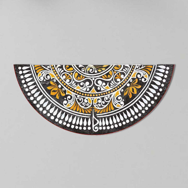 9.5 x 22.5 Inch | Hand-Painted Iraya Semicircle Canvas Reusable Rangoli Mat