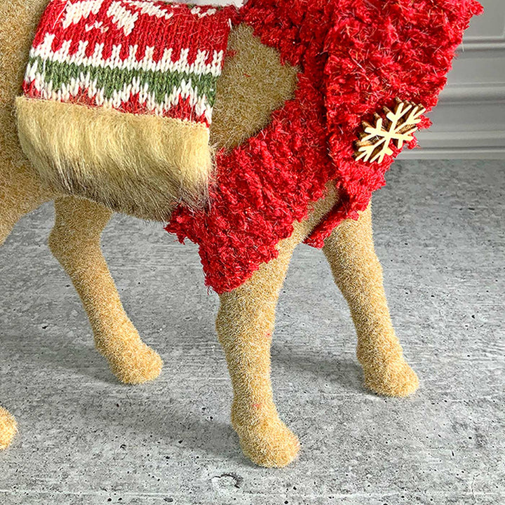 Themed Brown Deer Woolen Decor For Christmas Table Decoration