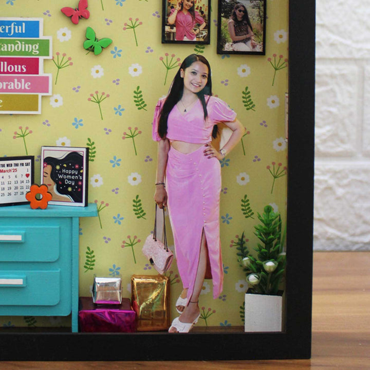 Photo Personalized Little Wall Of Happiness Theme Mdf Wood Miniature Frame