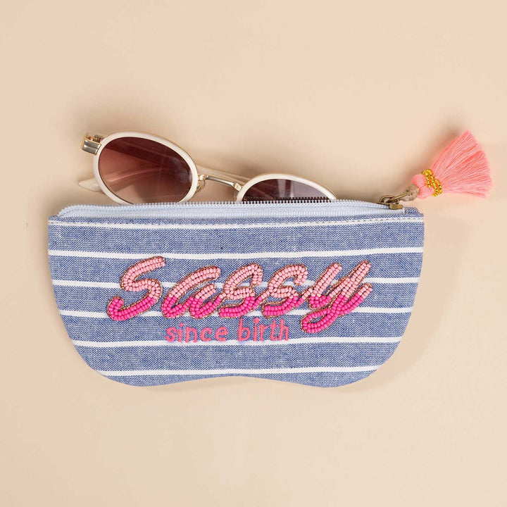 Handmade Embroidered Sassy Design Cotton Sunglass Cover