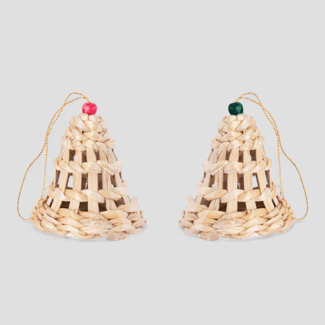 2 Pc | Handmade Banana Bark Bell Hanging Ornaments
