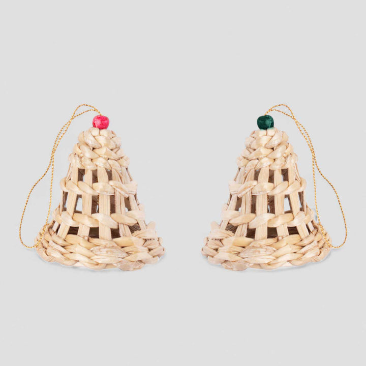 2 Pc | Handmade Banana Bark Bell Hanging Ornaments