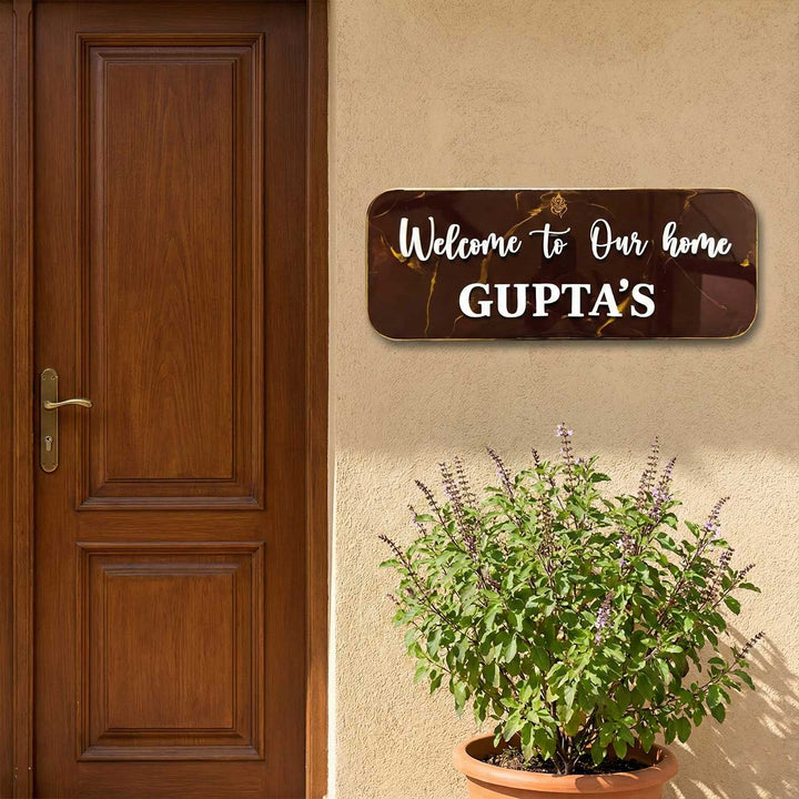 Personalized Coffee Brown Minimalist Resin Name Plate