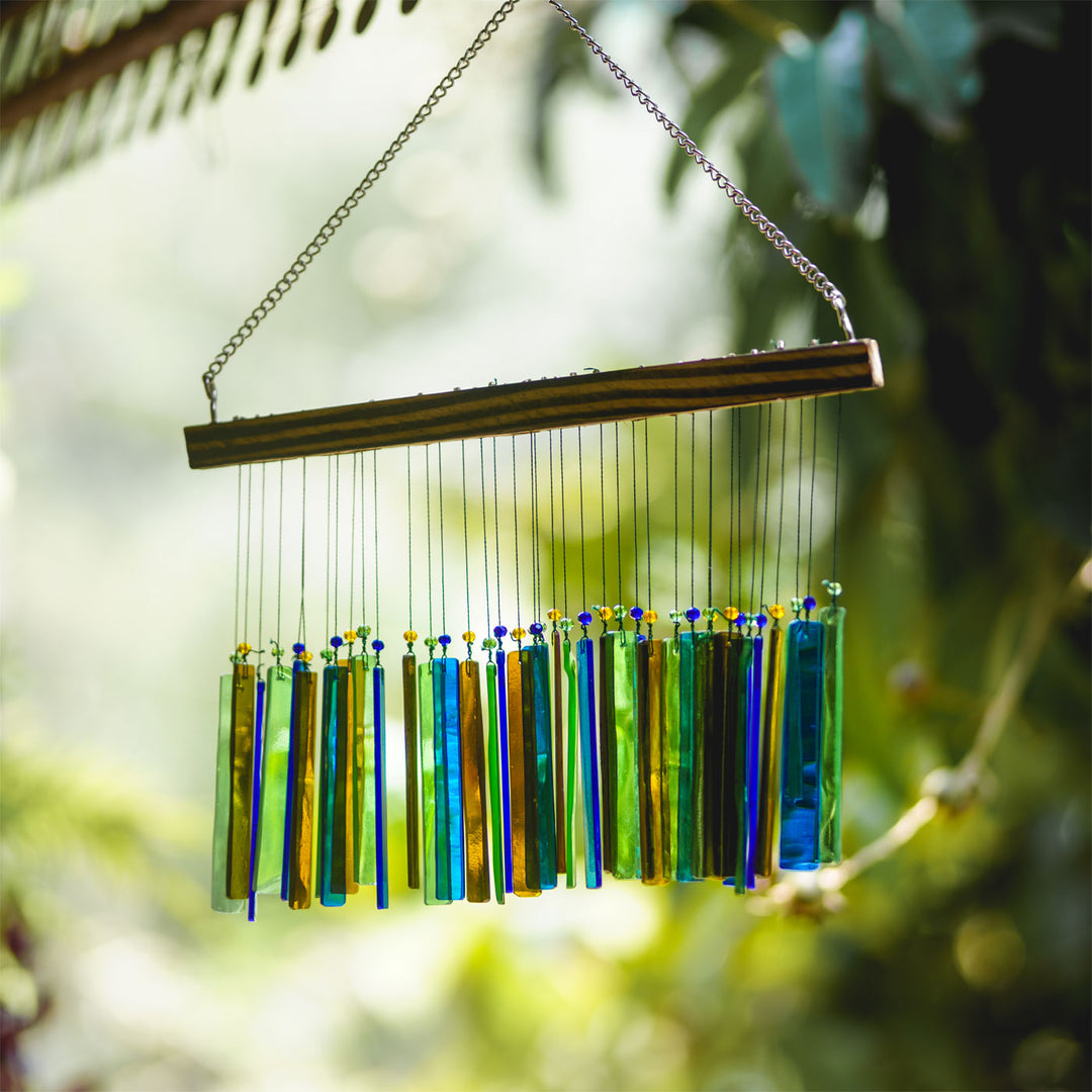 Colourful Rectangle Glass Windchime