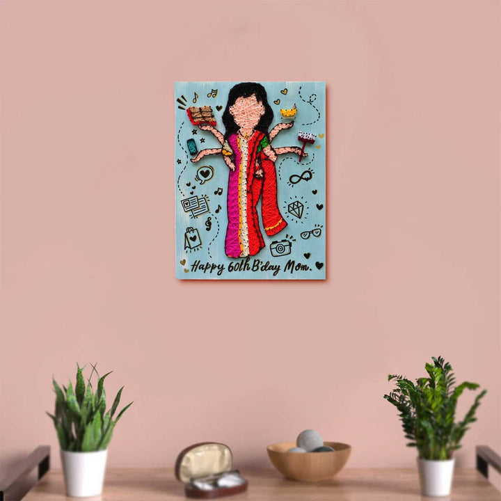 Personalized String Art Supermom MDF Decorative Plaque For Mothers
