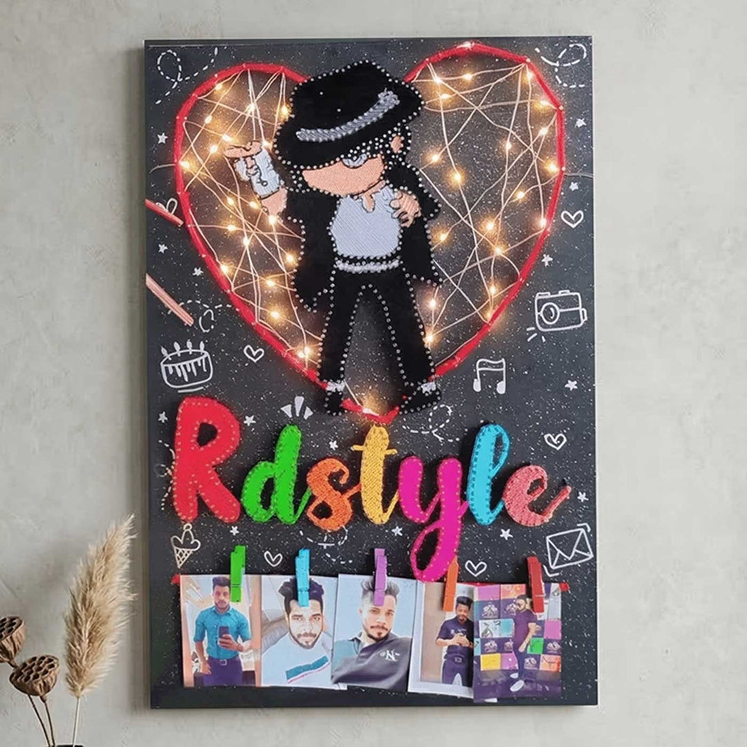 Photo Personalized String Art Dancer Theme Wooden Name Plate