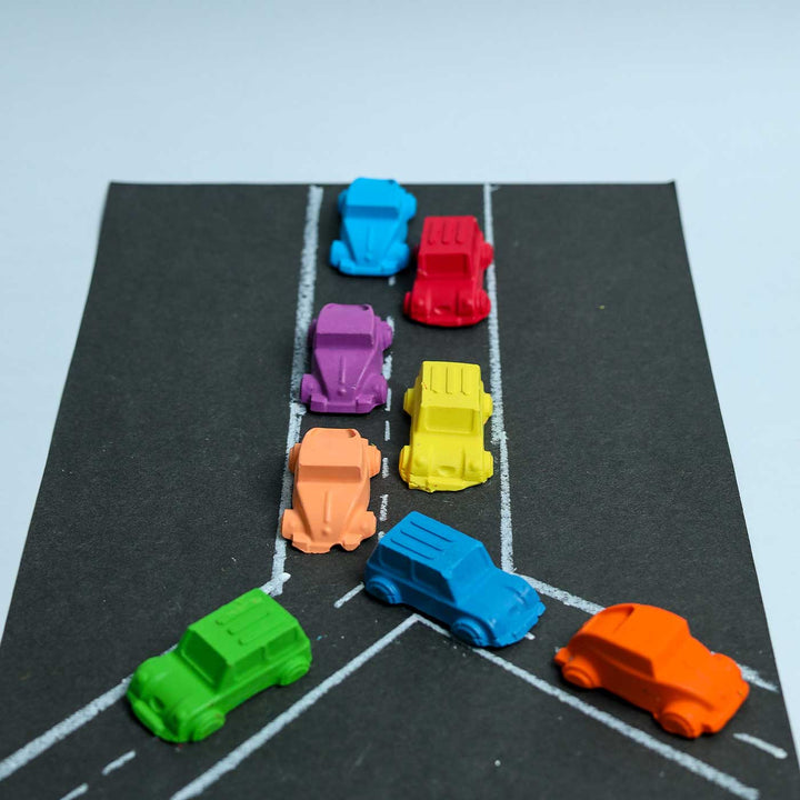 Handmade Non-Toxic Mini Cars Crayons | Set Of 8