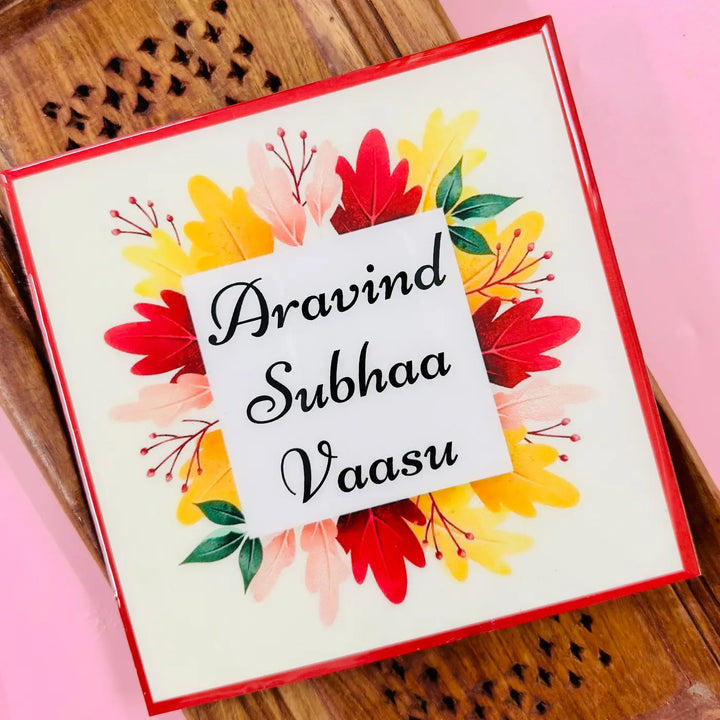 Personalized Leaves Theme Resin Name Plate