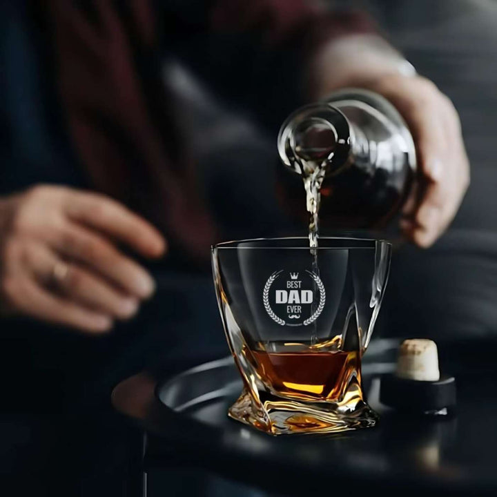 Engraved Best Dad Ever Whiskey Glass For Fathers | 310 ml