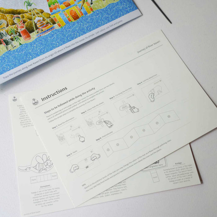 Godavari Rivers of India DIY Kit | 11 Coloring Templates, 1 Map Of India And Instruction Sheet