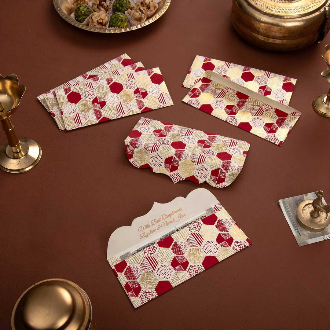 Personalized Handmade Jashn Paper Envelopes | Set Of 10
