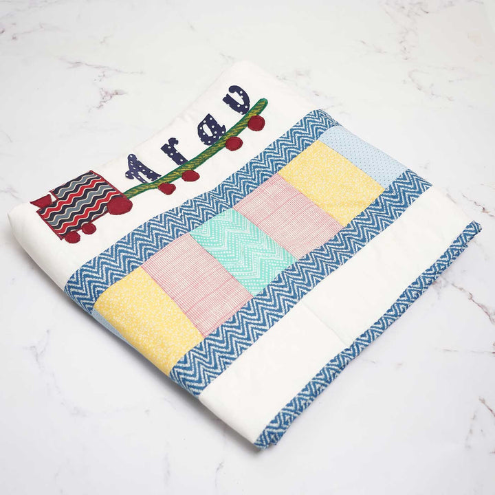 Personalized Steam Engine Theme Cotton Quilt For Kids