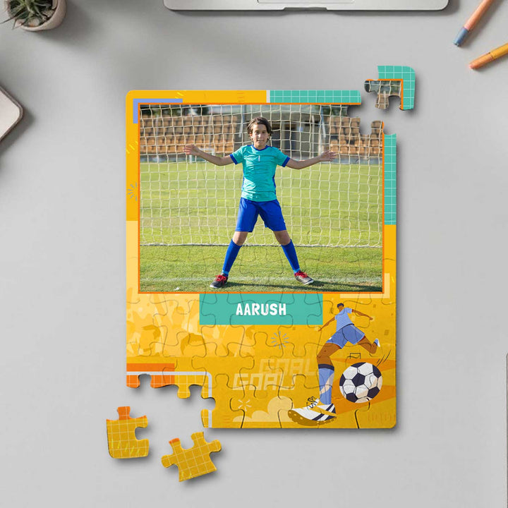 Photo Personalized Football Goals Boy Theme Acrylic Puzzle