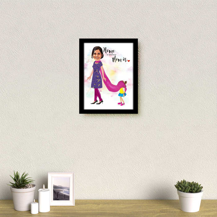 Photo Personalized "Home Is Wherever Mom Is" Framed Decorative Plaque For Mothers