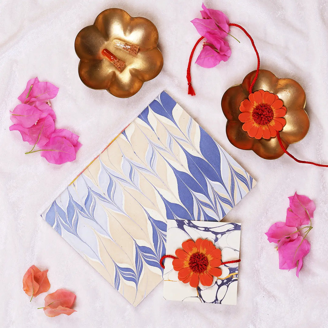 Eco-Friendly Festive Rakhi Hamper | Includes 1 Notebook, 1 Rakhi, 1 Roli Chawal & 1 Greeting Card