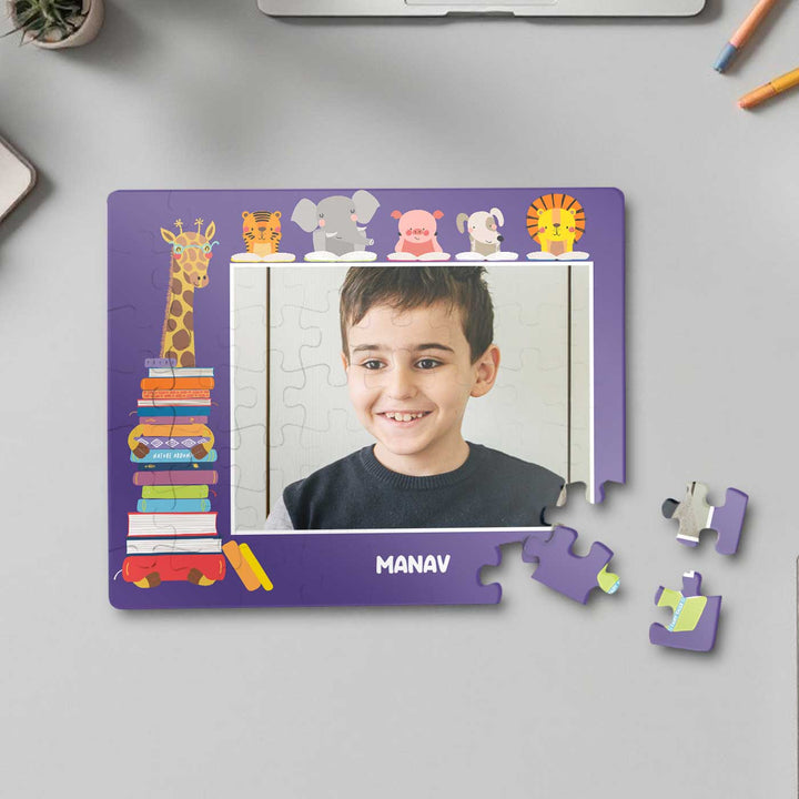 Photo Personalized Animal Library Theme Acrylic Puzzle