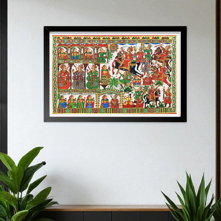 26 X 40 Inch | Story of Pabuji Paper Phad Painting