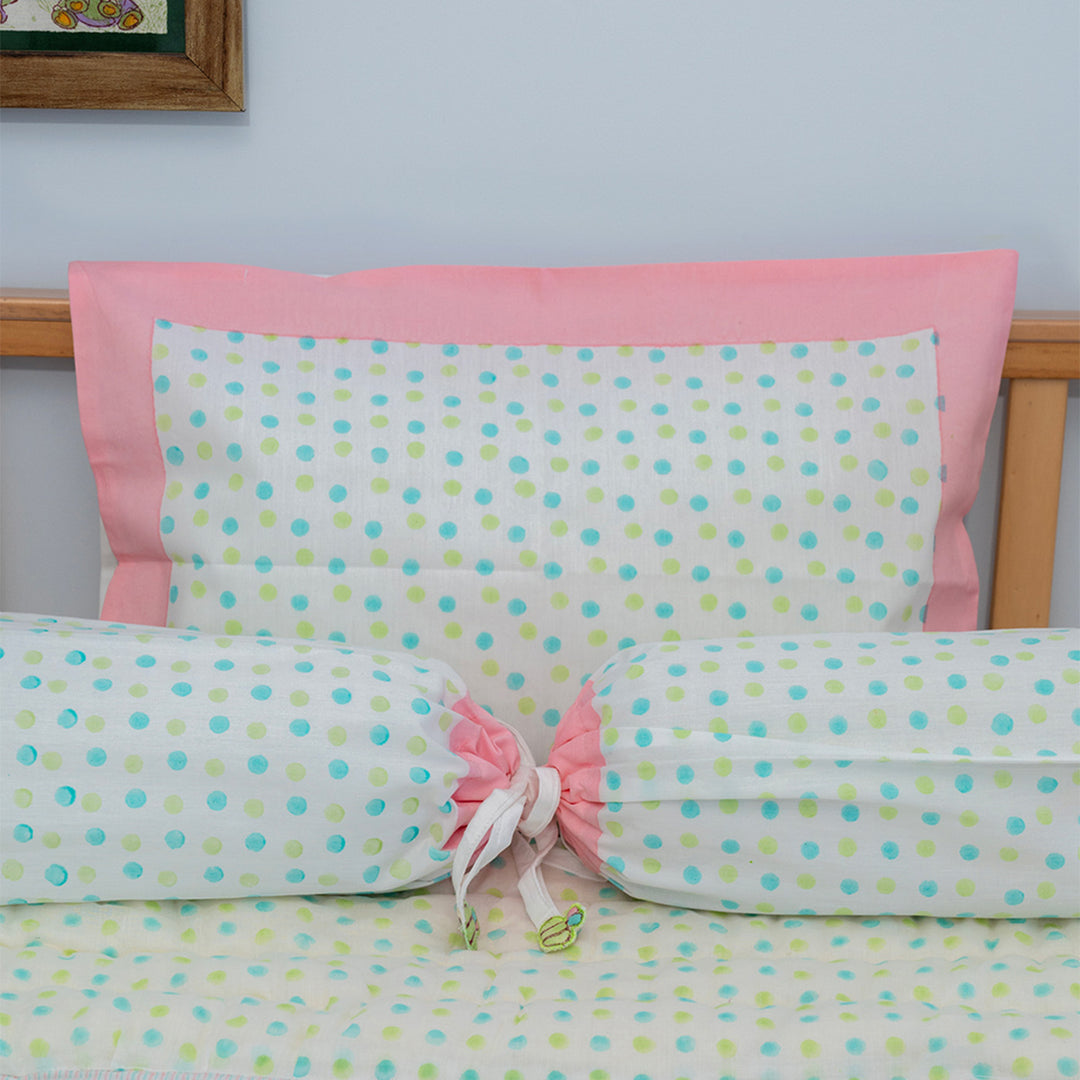 Lilac Butterfly Hand Block Printed Baby Bedding Cot Set