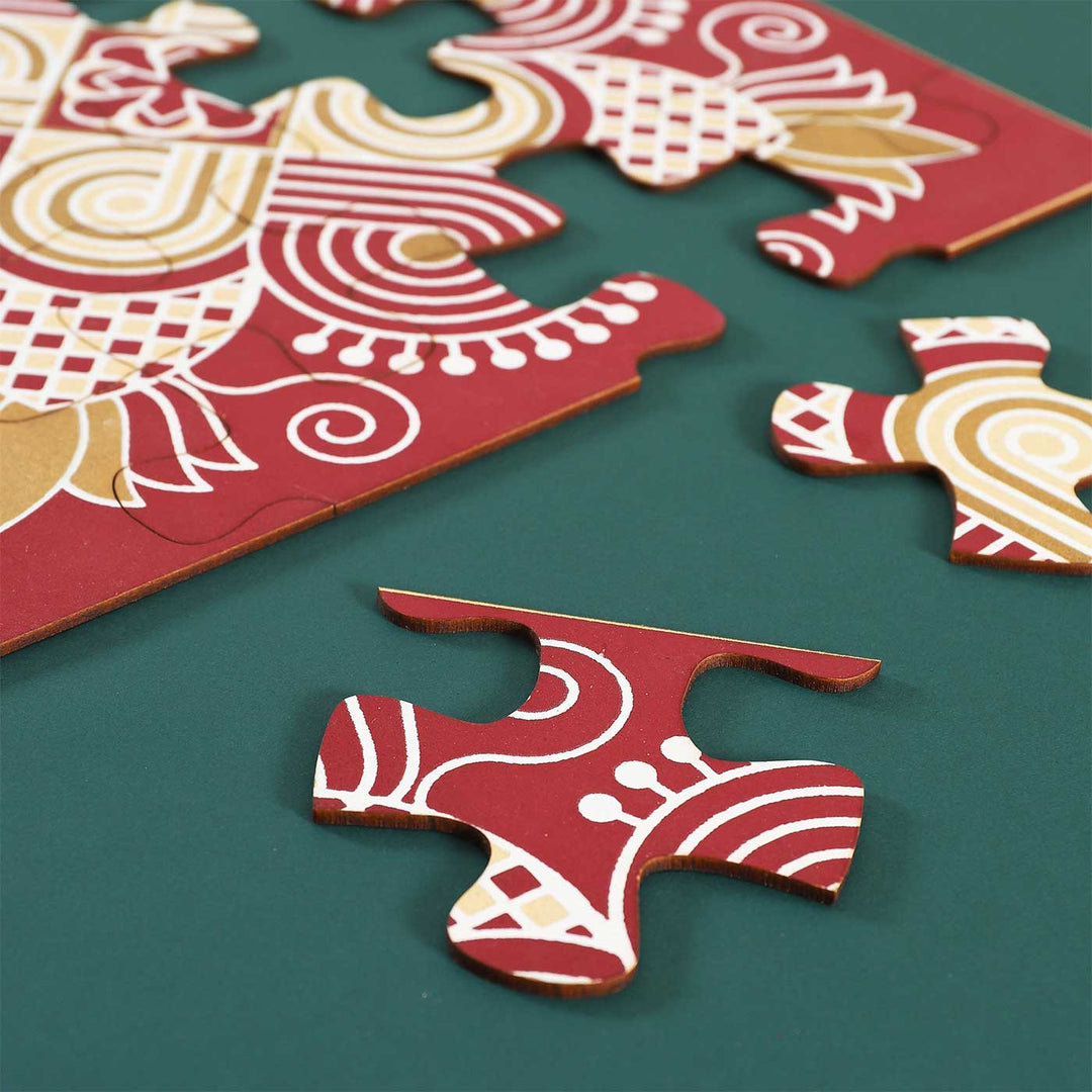 Handmade Mandana Rangoli Design Paper Puzzle