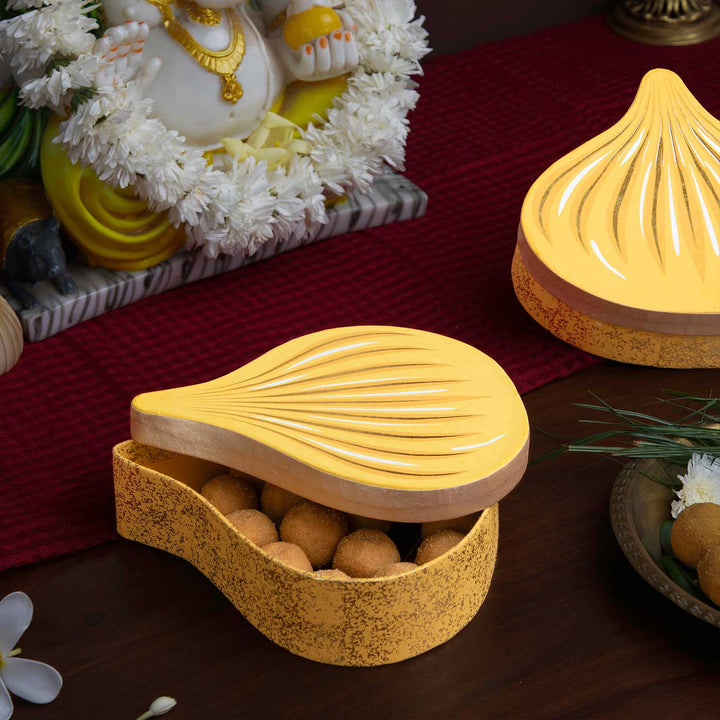 Handmade Modak Shaped Paper Gift Box