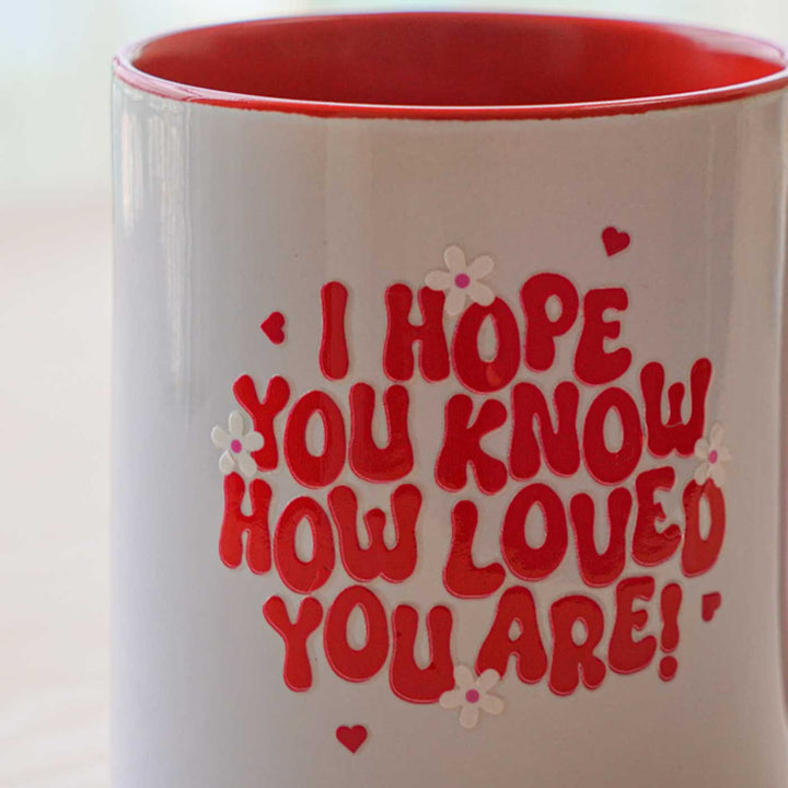 Handmade Glazed Ceramic "Love Quote" Theme Illustrated Mug For Kids