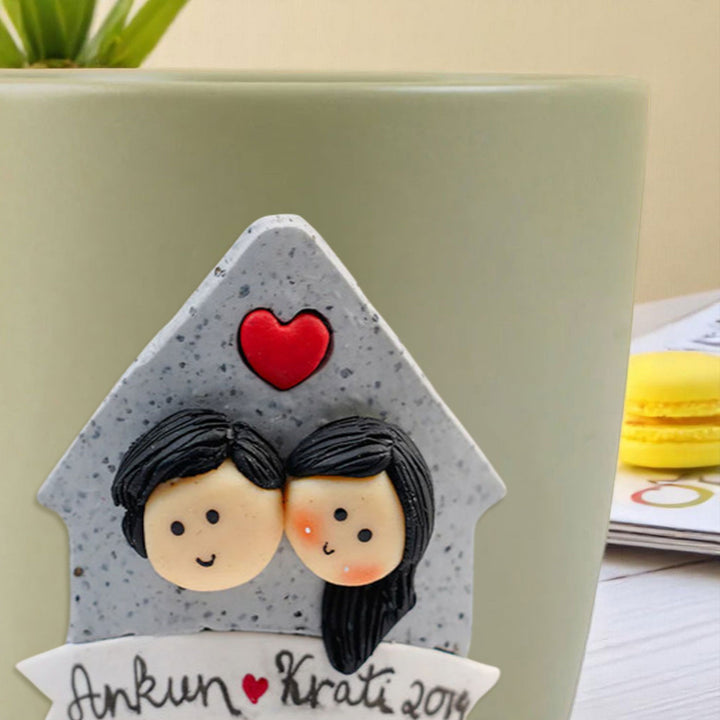 Personalized Couple & House Mug With 3D Clay Figurine