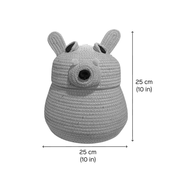 Handmade Coil Basketry Cute Pig Theme Cotton Rope Basket For Kids
