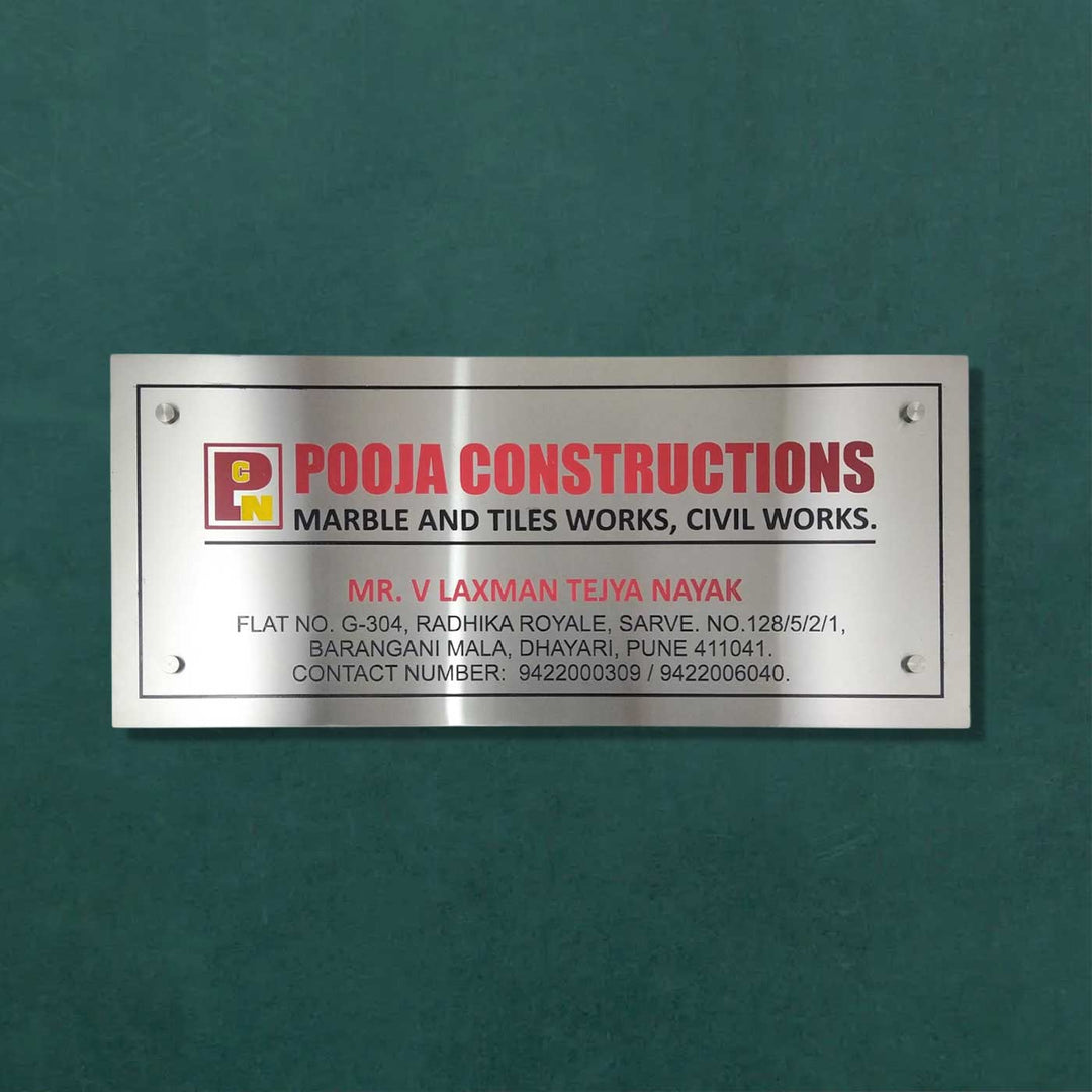 Personalized Engraved Stainless Steel Office Name Plate