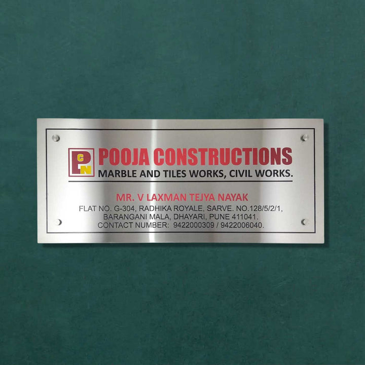 Personalized Engraved Stainless Steel Office Name Plate