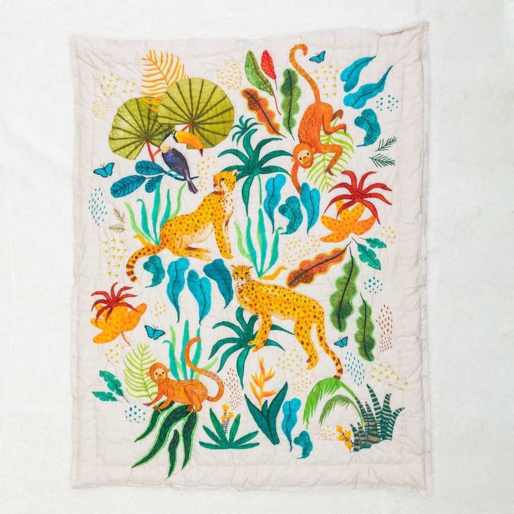 Personalized The Forest Is My Playground Baby Theme Cotton Quilt For Kids