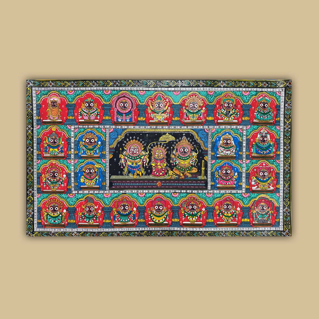 24 X 40 Inch | Handmade Canvas 24 Incarnations Of Lord Jagannath Painting