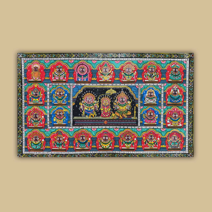 24 X 40 Inch | Handmade Canvas 24 Incarnations Of Lord Jagannath Painting