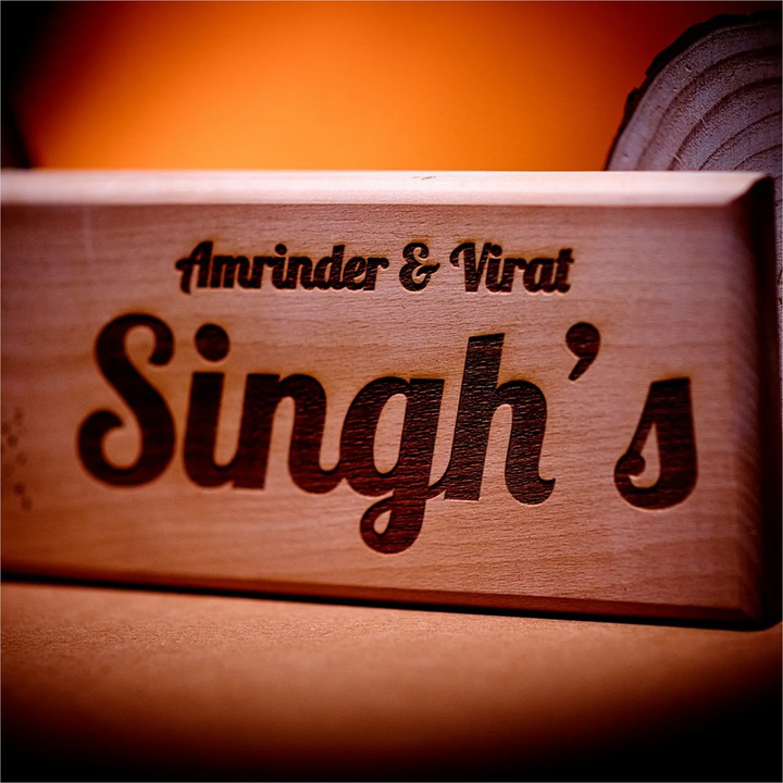 Photo Personalized Rectangle Wooden Name Plate