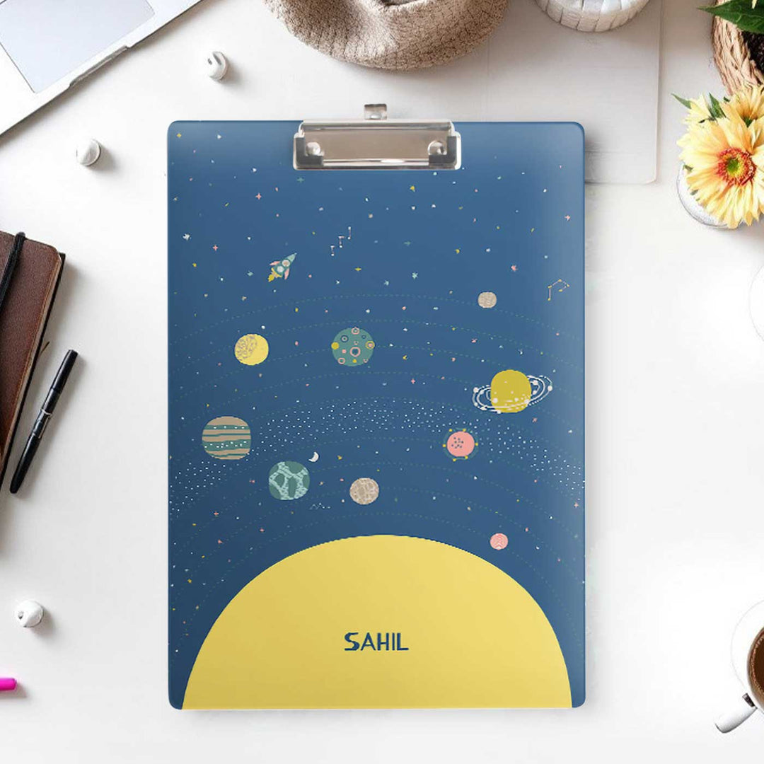 Personalized Space Explorer Theme Acrylic Clipboard