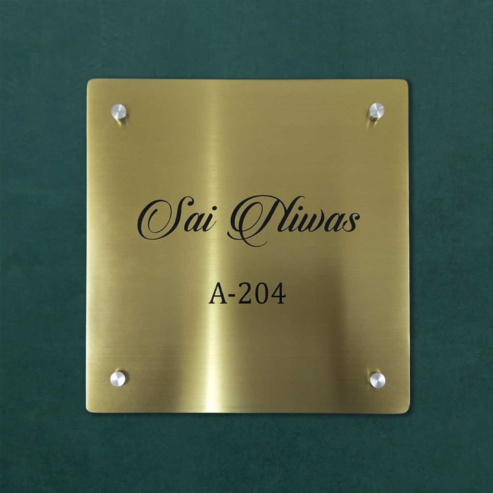 Personalized Weatherproof Classic Square Stainless Steel Name Plate