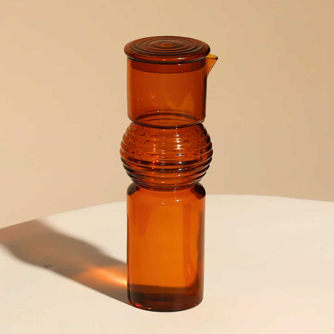 Minimal Coiled Design Glass Carafe And Glasses