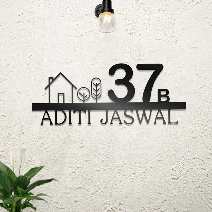 18 Inch | Personalized Minimalist Laser Cut Metal House Name Plate
