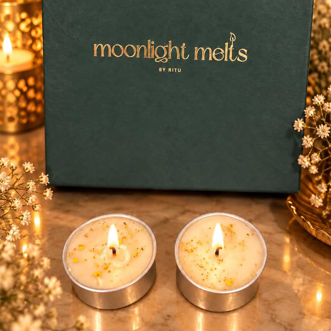 Handmade Soy Wax Tealight & Fragrance Gift Set For Festive Gifting