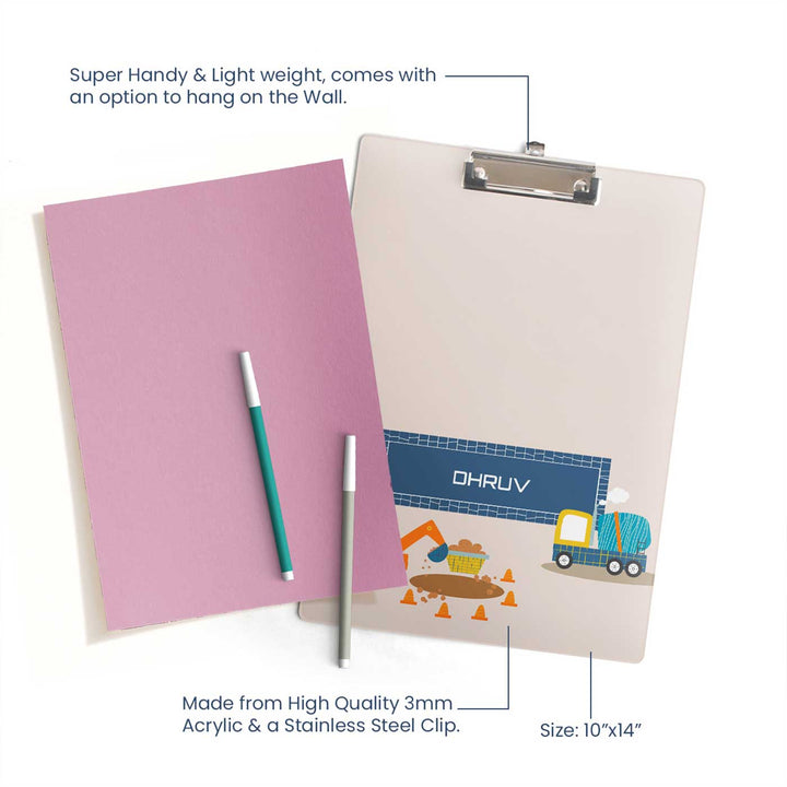 Personalized Let'S Build Theme Acrylic Clipboard