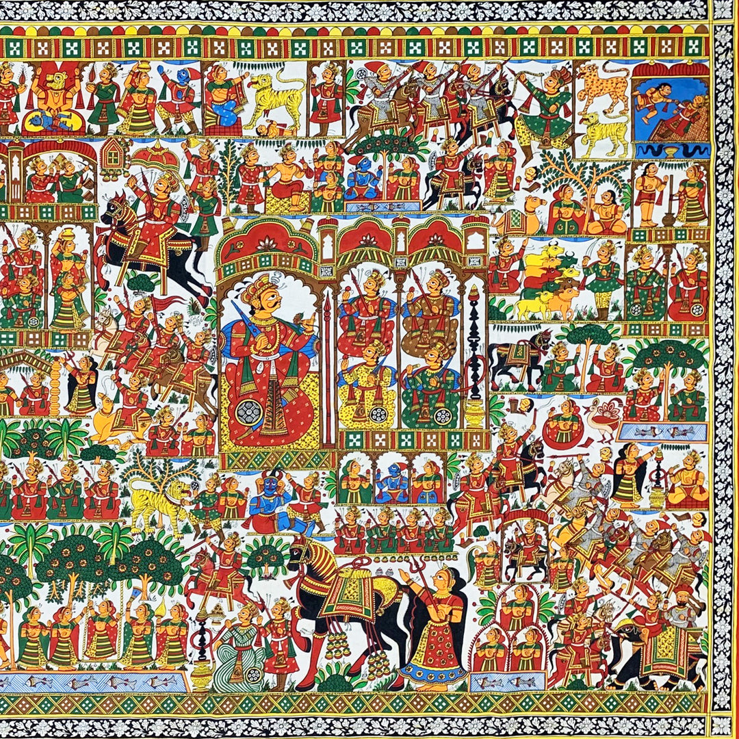46 X 65 Inch | Story of Pabuji Paper Phad Painting