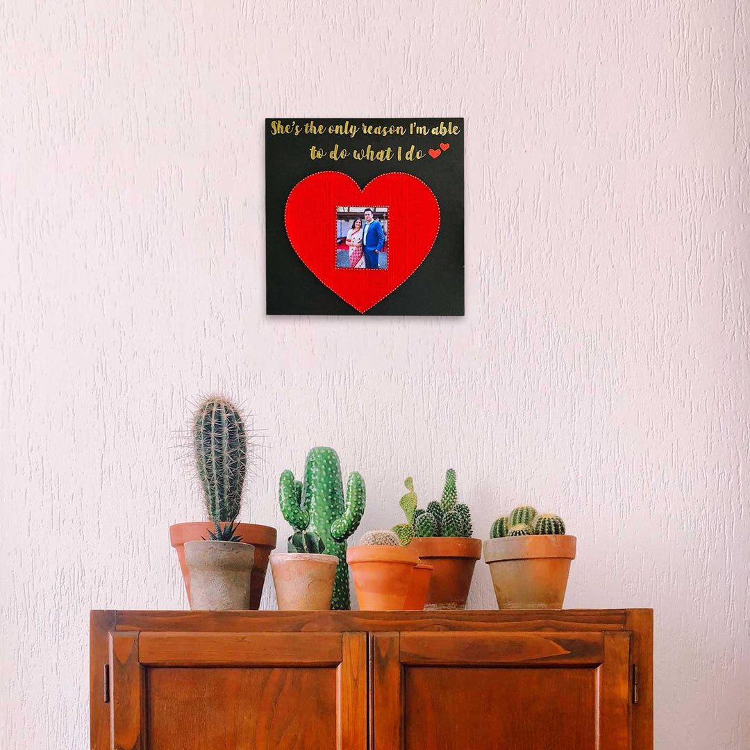 Photo Personalized Handmade String Art My Heart Is My Mum Wooden Decorative Plaque For Mothers