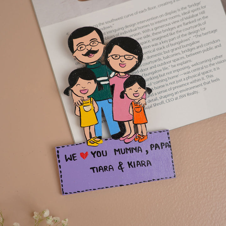 Personalized Family Theme MDF Wood Fridge Magnet