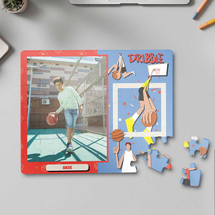 Photo Personalized Basketball Boy Theme Acrylic Puzzle