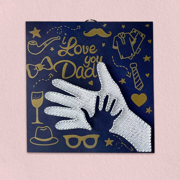 Personalized Handmade String Art Love You Dad Theme Wooden Decorative Plaque For Fathers