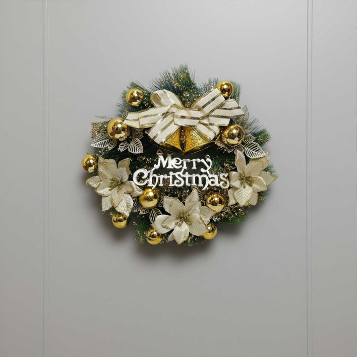 Handmade Golden Grace Plastic Wreath