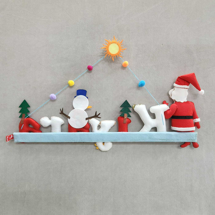 Personalized Santa Claus Theme Felt Kids Name Plate