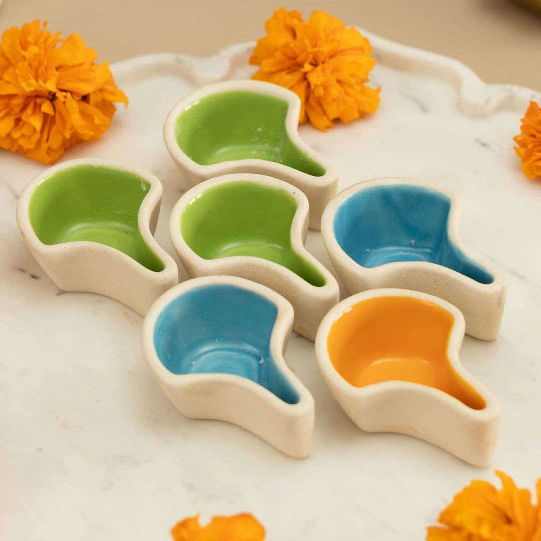 Handmade Deep Jyoti Ceramic Oil Lamp / Diya | Set Of 2
