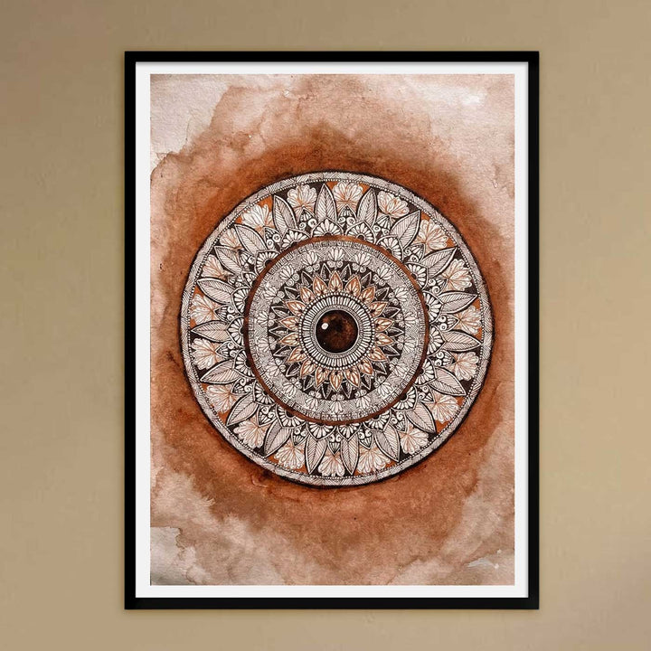 8 x 11.8 Inch | Handmade Paper Mandala Coffee Painting