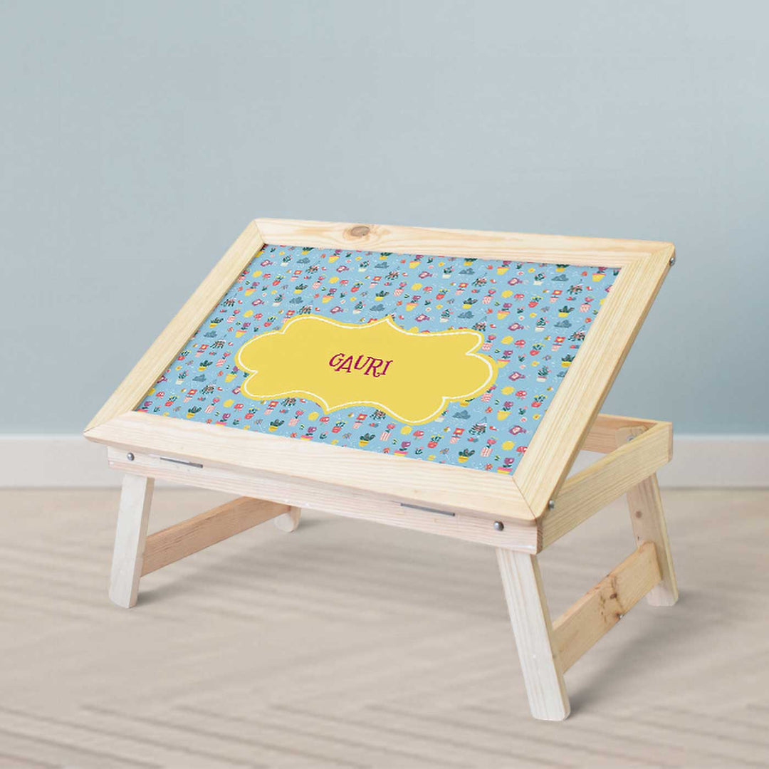 Personalized Enchanted Garden Theme Wooden Foldable Desk