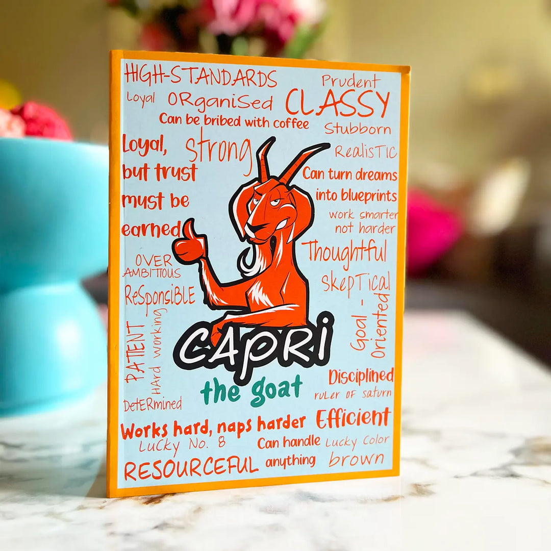 Printed Capricorn Theme Ruled Notebook | A5 | 50 Pages